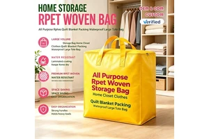All Purpose Rpet Woven Storage Bag Home Closet Clothes Quilt Blanket Packing Waterproof Large Tote Bag