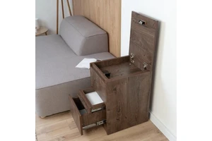 ODM Service Modern Bedside Table Hidden Nightstand With Safe Lock 4 Secret Compartments Storage