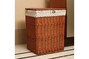 Hot Sale Rattan Woven Storage Baskets Straw Wicker Basket for Wardrobe Classic Dirty Clothes Customize Size