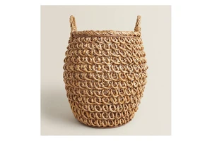 Handmade Natural Rattan Jute Yarn Woven Modern Storage Basket Set Large Decorative Eco Friendly Flexible Design Organizer Living