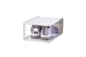 OLEG Transparent Moisture-proof Large High-grade Plastic Removable Folding Shoe Box Storage Dust-proof Shoe Cabinet
