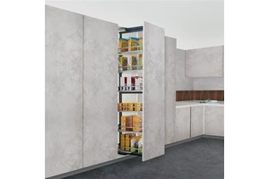 Tall Kitchen Cabinet Organizer with Pull-Out Sliding Basket Stainless Steel Metal Iron Storage Unit for Cabinet Organization