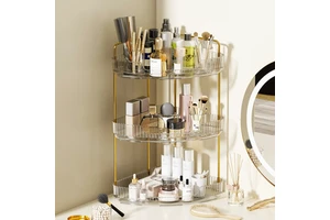 Three-Layer Standing Desktop Cosmetics Storage Box Multifunctional Plastic Skin Care Rack Bathroom Portable Installation-Free