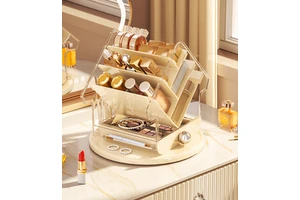 Rotating Cosmetic Storage Rack Desktop Makeup Organizer Multi Layer Desktop Jewelry Box Vanity Skincare Cosmetics Holder