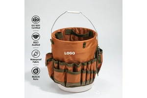 Bucket Tool Organizer 5 Gallon Bucket Tool Bag Multi Pocket Bucket Caddy Heavy Duty 600D Polyester Hardware Storage Bag