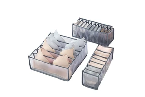 Multifunctional Small Underwear Storage Box Set Bra Pant Socks Clothing Organizer Fabric Foldable Lightweight For Drawer Closet