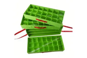 Durable Christmas Ornament Storage Box Portable Holiday Decorations Organizer Bag Foldable Rolling Christmas Storage