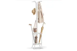 Metal Coat Rack With Umbrella Holder Storage Stand Freestanding Coat Rack for Entryway Hallway