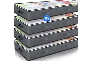 90 L Containers Closet Organizers Storage Bins Collapsible Under Bed Storage Bags for Blankets
