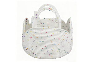 Woven Cotton Rope Storage Basket Carrier Basket for Organizer