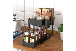 Kitchen Under Sink Organizer Drawer Spice Rack Cabinet Shelf Multipurpose Household Bathroom Organizer Accessories