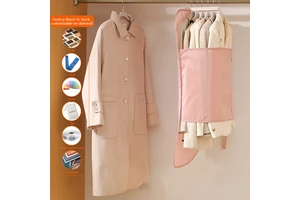 Wardrobe Clothing Storage Bag, Hanging Foldable Compression Cover, Down Windbreaker Storage Board for Wardrobes