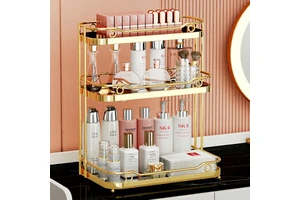 Glass Cosmetic Storage Rack Dustproof Large Capacity Desktop Lipstick Dressing Table Skin Care Internet Celebrity Shelf No