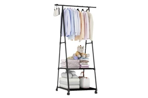 Custom Thick Metal and Cloth Multi-Functional Coat Rack with Mobile Hanger and Drying Stand Versatile Storage for Tools Clothes