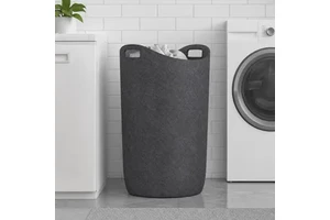 Large Capacity Synthetic Felt Storage Basket With Handles For Laundry Room