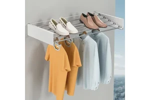 Wall Mounted Flexible Detachable Aluminum Extendable Indoor Portable Retractable Clotheslines Coat Rack Coat Hook Hanger