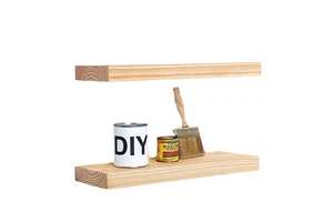 Wall Wood Display Shelves Wall Mounted Wood Rack for Decoration