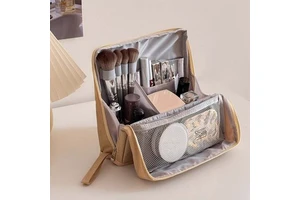 Custom Logo Waterproof Travel Storage Toiletry Bags Custom Cosmetic Bag Pouch Make up Organizer Standing Makeup Bag