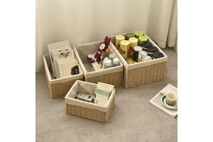 Rectangle Neatening Storage Type and Stocked Feature Woven Weaving Basket