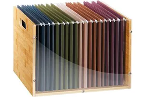 Clear Acrylic File Box Organizer Bamboo Hanging Folder Storage Boxes For Home Office Desk