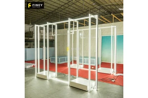 Modern Clothing Store Display Cabinet With Light Display Rack Clothes Showcase
