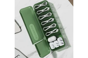 Wholesale Data Cable Storage Box Factory Direct Transparent PP Desktop Wire Organizer with Lid for Charger Earphone Case