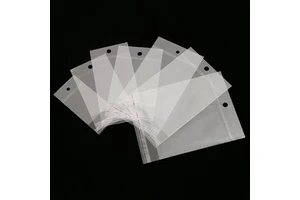 100pcs Transparent PE Plastic Bags with Hang Hole for Food and Bathroom Storage Jewelry Package