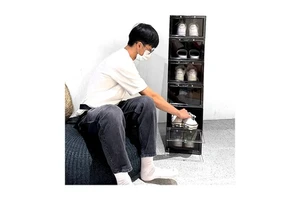 Plastic Shoe Storage Box Store Display Stand for Home and Room Use Black