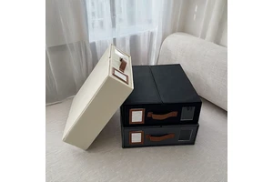 Clothing Closet Organizer Wardrobe Clear Window Foldable Quilt Storage Bag Hardcase Storage Box