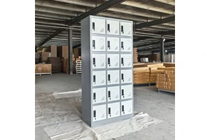 18 Doors Steel Locker Ventilated Metal Shoe Storage Cabinet School Dormitory Gym Small Items Cabinet