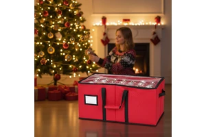 Cross-border Oxford Cloth Dust-proof Moisture-proof Holiday Storage Bag Foldable 50L Rectangular with Lid Christmas Storage Box