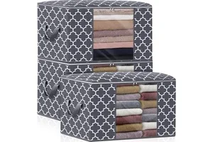 Storage Bags 100L Large Blanket Clothes Organization and Storage Containers for Bedding Foldable Organizerwith Reinforced Handle