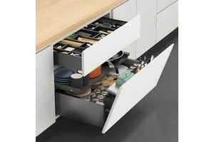 Durable Aluminum Space-Saving Modern Design Multifunctional Kitchen Cabinet Drawer Organizer Pull-Out Basket Dish Organization