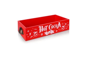 Wood Storage Box Red Christmas Rustic Farmhouse