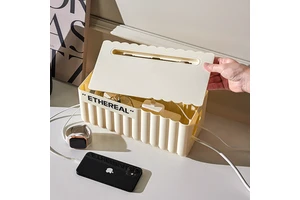 Plastic Cable Management Storage Box Organizer for Extension Cord Connection & Data Cable Patch Board