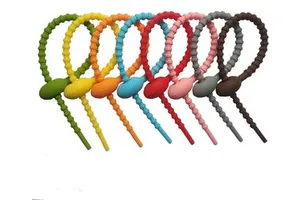 Custom Length Reusable Long Silicone Cable Wire Tie Organizer Strap Zip Tie for Food Storage Bag Cable Management Accessories