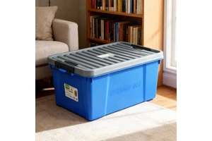 Under Bed Storage Box with Wheels-Slim PP Plastic Storage Container Injection-Molded 55L Capacity Space-Saving Bedroom Organizer