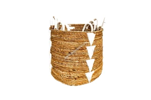 Decorative Woven Basket, Storage Basket Laundry Basket, Natural Woven Banana Basket With Handle