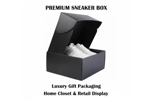 Premium Corrugated Shoe Boxes Foldable Storage Organizers with Protective Liner for Sneakers Boots and Footwear Display