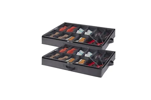 Large Capacity Sturdy Rolling Organizer for Boots and Sneakers Effortless Access Under Bed Shoe Storage With Foldable Design