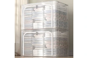 Foldable Fabric Storage Box Space Cute Stackable Fabric Travel Cloth Storage Organizer for Clothes