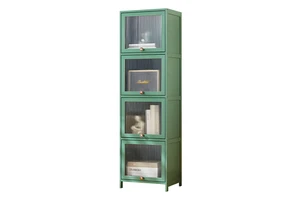 Kitchen Supplies with Door Flip Cabinet Shelf sealed Carbon Steel Living Room Removable Floor Shelf
