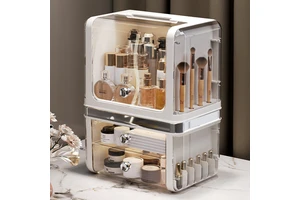 Xinhang Clear Cosmetic Storage Box Large Capacity Cosmetics Storage Cabinet Multipurpose Transparent Plastic Makeup Organizer