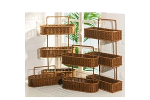 Wall-mounted Storage Rack Bathroom Hole-free Washbasin Wall Storage Shelf Kitchen Storage Basket
