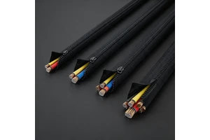 Flexible Customized Strong Sealing Embedded Zipper Nylon PVC Wire Organizer Cable Sleeve for protection