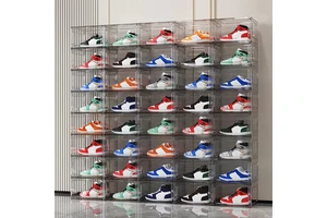 Factory Price Flexible Sneaker Transparent Shoe Boxdisplay Collection Shoe Cabinet Sneaker Shoe Organizers