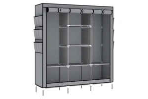 Cheap Canvas Fabric Folding Portable Wardrobe Closet Clothes Storage Metal Cloth Wardrobe