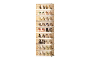 Transparent Folding Box 9 Layer 18 Pair Clear Plastic Stackable Organizer Closet Foldable Shoe Rack Sneaker Container Bin Holder