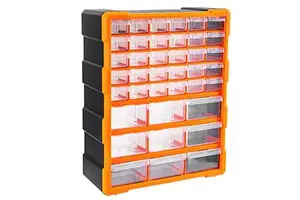 Basics Wall Mount Hardware and Craft Storage Cabinet Drawer Organizer 78 Drawers