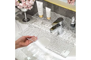 Acrylic Wall-Mounted Bathroom Faucet Storage Rack Multifunction Sustainable Design Modern Style Bathroom Shelf